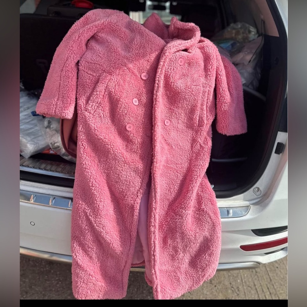 Warm Pink Fleece Coat